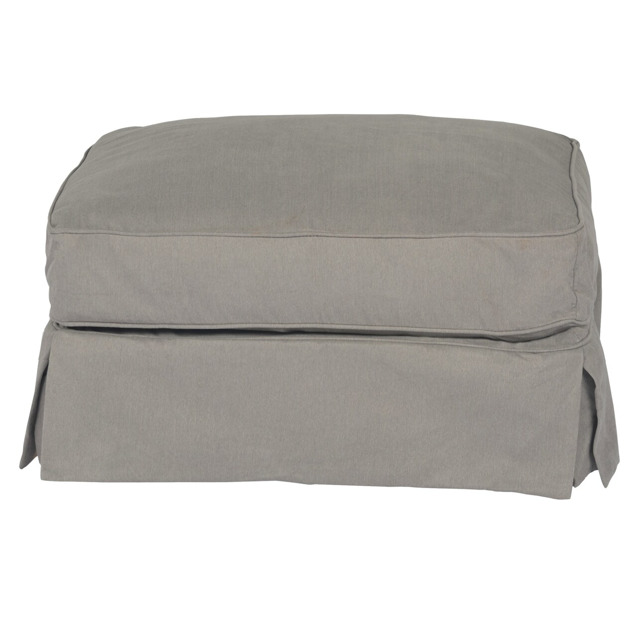 Contemporary Home Living Upholstered Pillow Top Ottoman - 33" - Gray